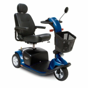 Pride Scootmobiel Victory 10 DX blauw 3 wiel zij aangezicht