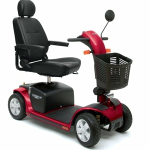 Pride Scootmobiel Victory 10 DX rood 4 wiel zij aangezicht